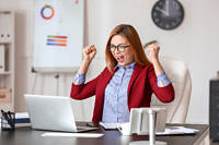 Successful businesswoman working in modern office