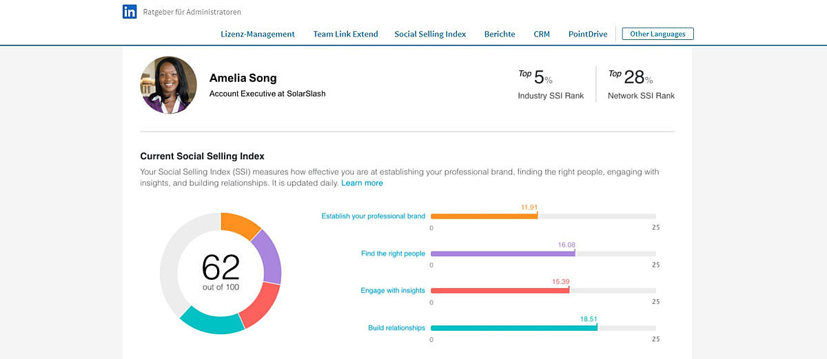 The LinkedIn Social Selling Index is a numerical value ranging from 0 to 100. How high is your LinkedIn Social Selling Index?