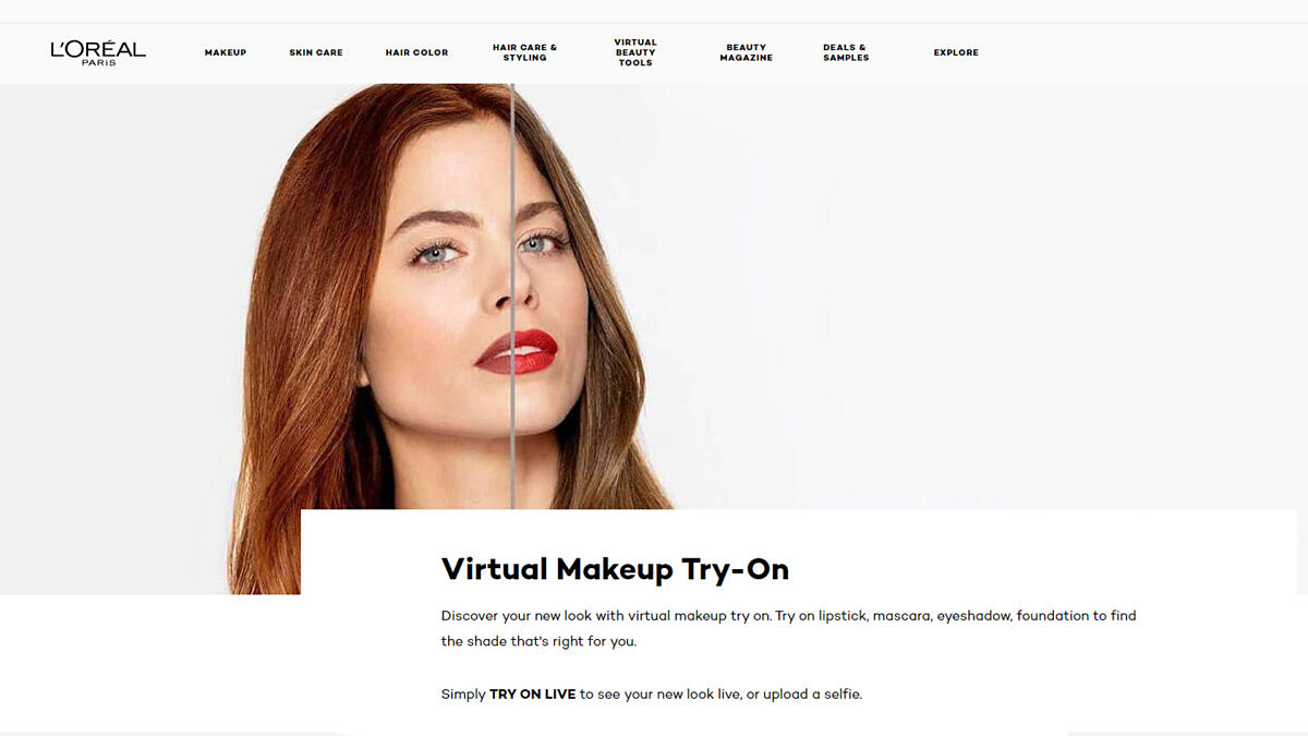 L’Oréal’s AR solution simulates Makeup products. With the Virtual Makeup Simulator, L’Oréal’s customers can try on lipsticks and more.