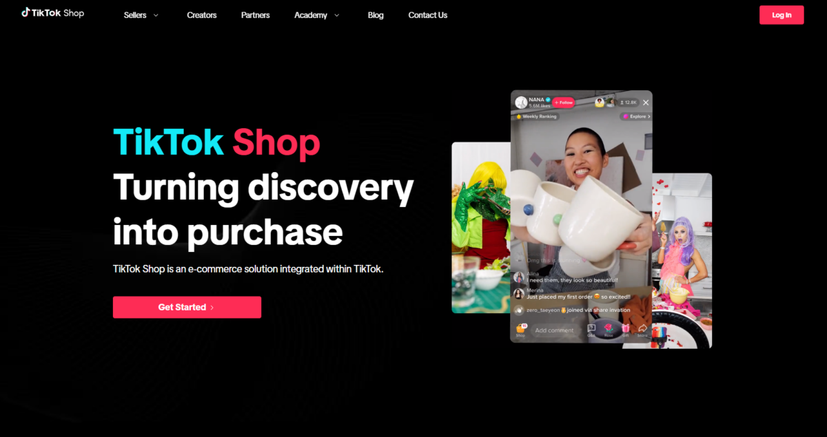 Using TikTok as a social commerce platform Screenshot of the TikTok social commerce platform