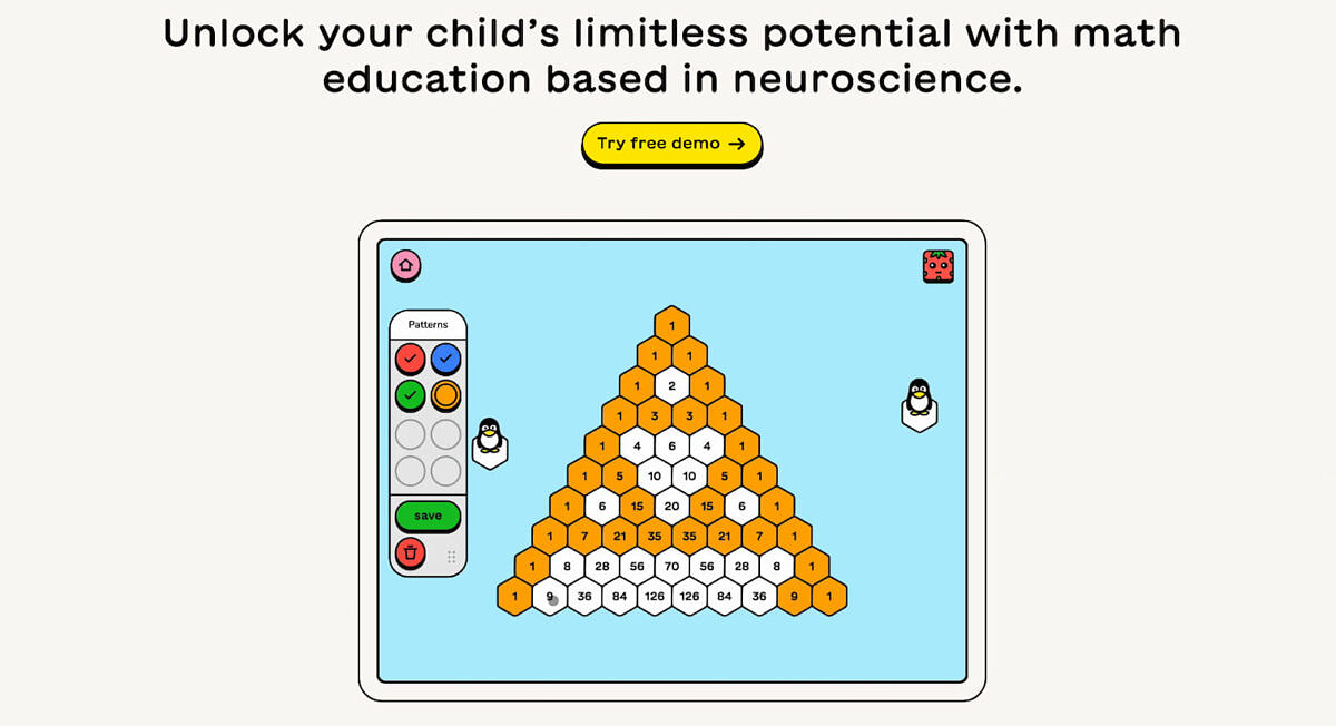 Struggly – winner of the DDA 2023 Struggly – website screenshot showing a task in the math learning app