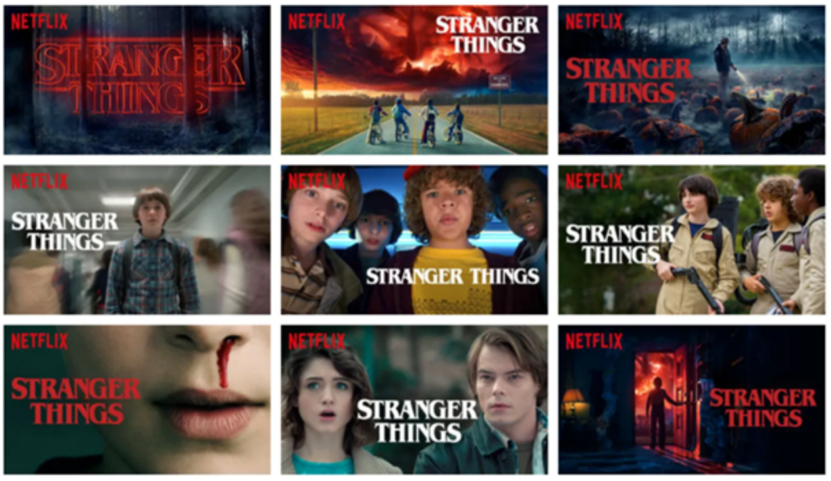 Conscious marketing by Netflix Conscious marketing: A comparison image shows how the same series is presented to different users with different thumbnails.
