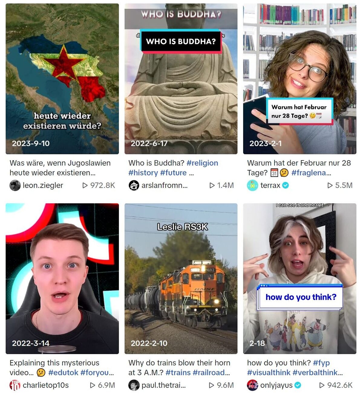 Exemplary educational content comes from #edutok on TikTok