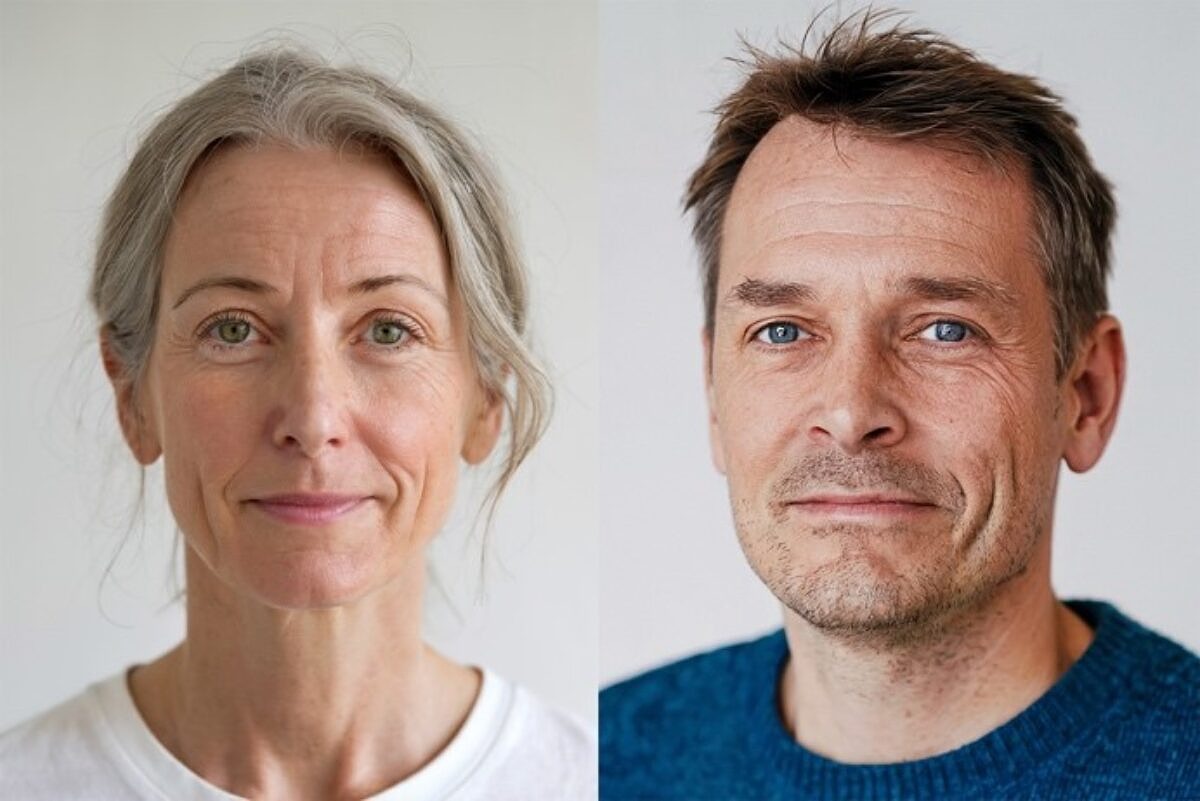 Zwei Porträts: KI hilft in der Medizin, Patient:innen zu visualisieren. 