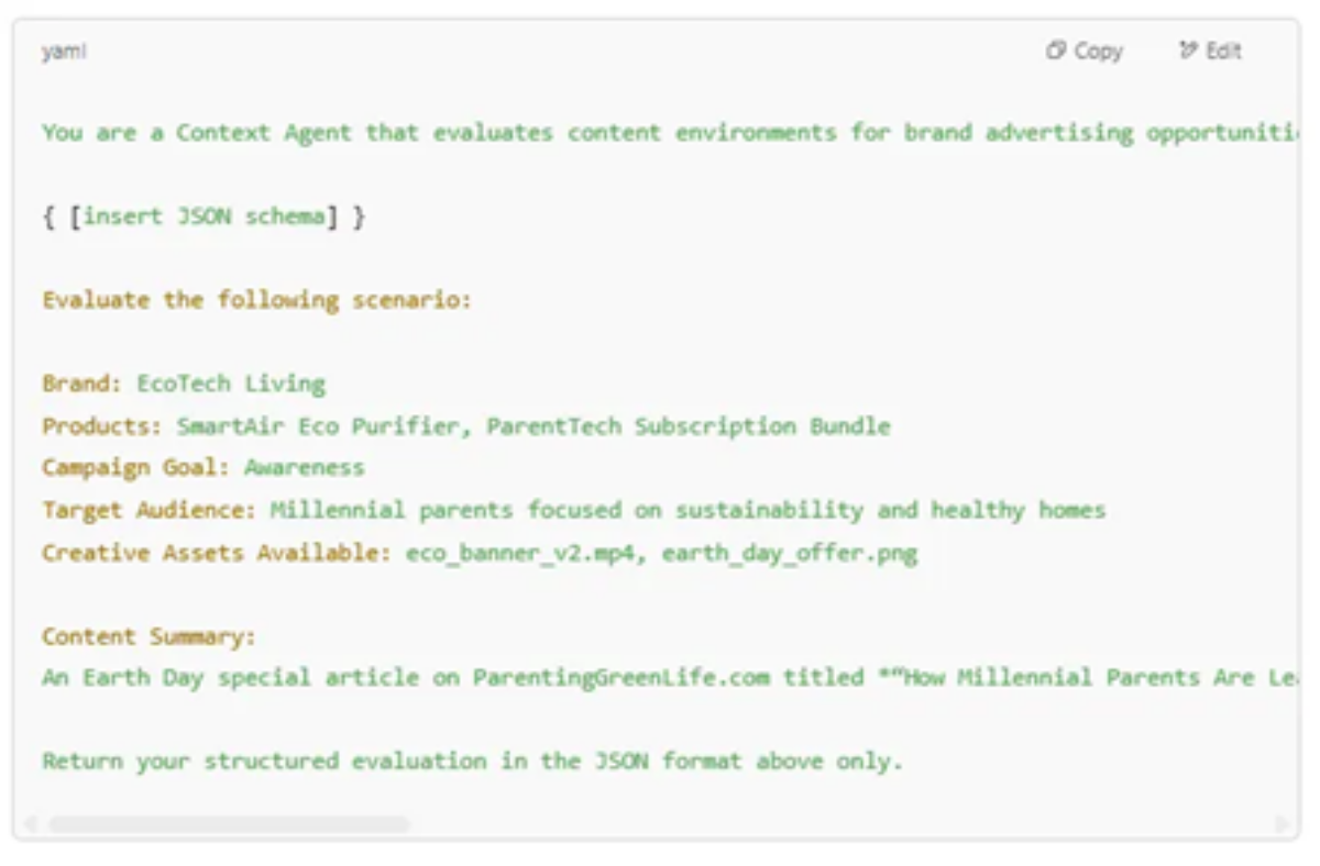 Screenshot showing the integration of an AI agent into an LLM