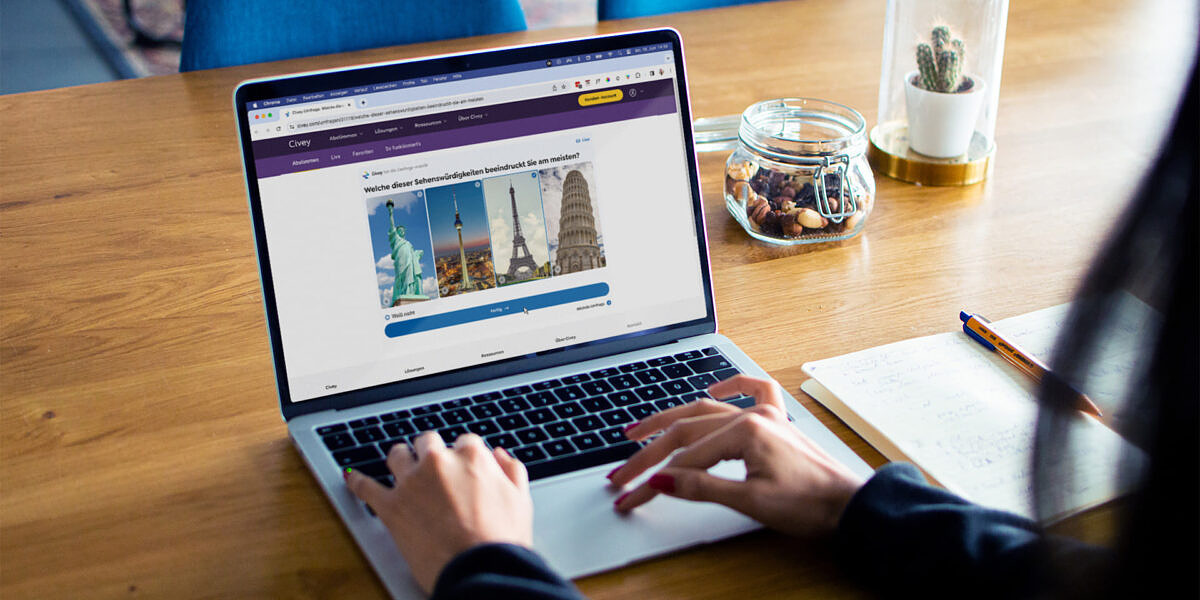 Civey Umfrage mit Bildern als Antwortmöglichkeiten