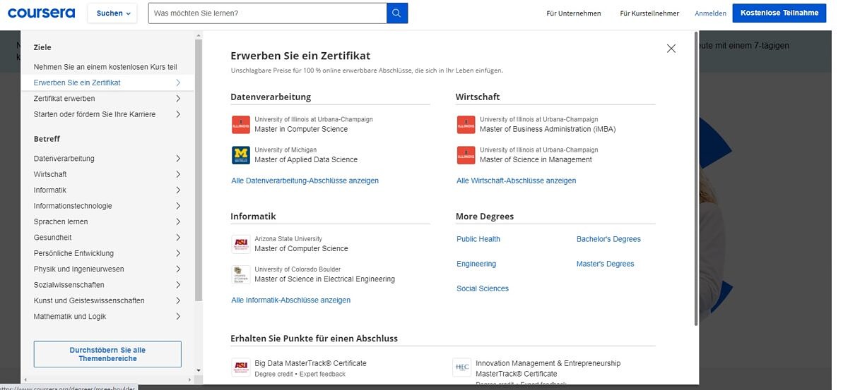 Coursera – Kooperation mit Partneruniversitäten