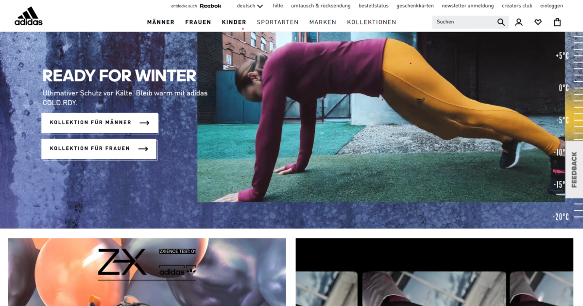 Visual Commerce lässt sich ganz unterschiedlich umsetzen. adidas gibt ein Beispiel.